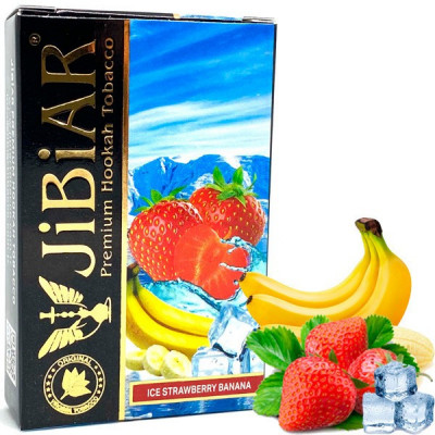 Табак для кальяна Jibiar Ice Strawberry Banana (Клубника Банан Лед) 50 гр