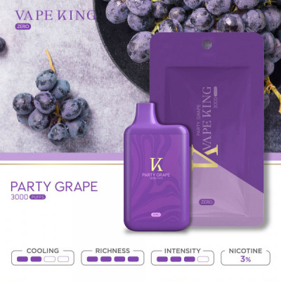 Электронная сигарета VAPEKING Zero Party Grape (Виноград) 3% 3000 затяжек